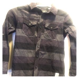 Silver Button Down Boys shirt . Grey/Black